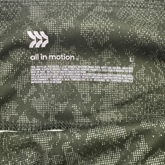 All In Motion Olive Green Snake Print High-Rise Leggings Womens Size Large - Picture 3 of 6